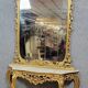 Large Venetian console + Louis XV baroque style mirror in gilded wood