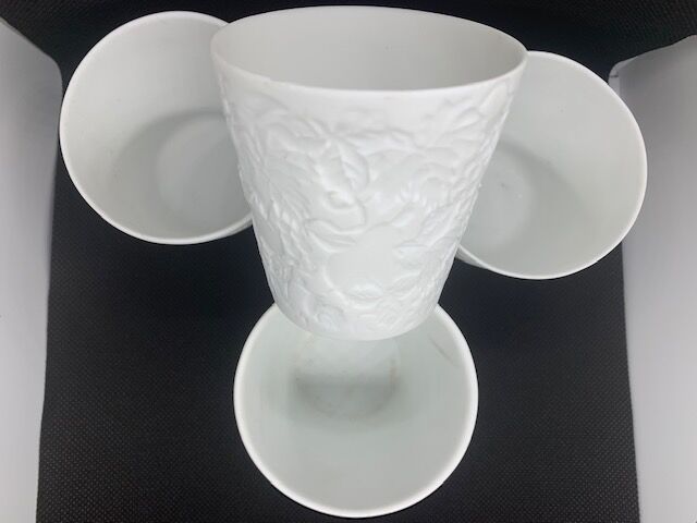 Set of 4 photophores in white biscuit
