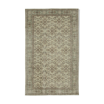 Tapis beige turc antique noué à la main 192 cm x 314 cm - 36558