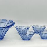 Art Deco Murano glass serving bowl set of 13. Italy 1930s