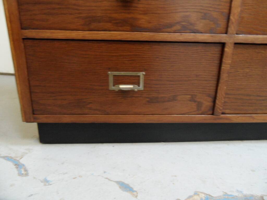 Vintage oak  shop filing cabinet with drawers