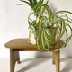 Tabouret bas, porte-plante en bois peint en jaune