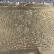 Large rectangular tray in vintage, artisanal and oriental hammered metal