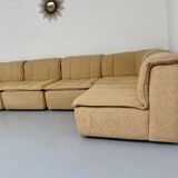 Modular sofa in beige fabric, 70s, 5 elements