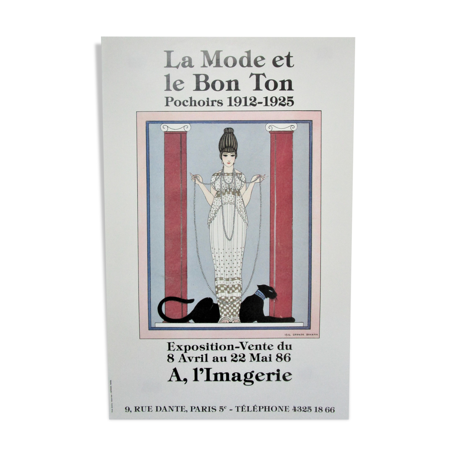 Original poster exhibition fashion and good tone stencils Paris 1986