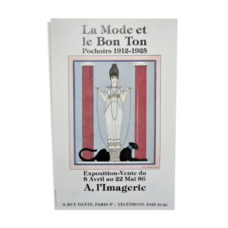 Affiche originale exposition la mode et le Bon ton pochoirs Paris 1986