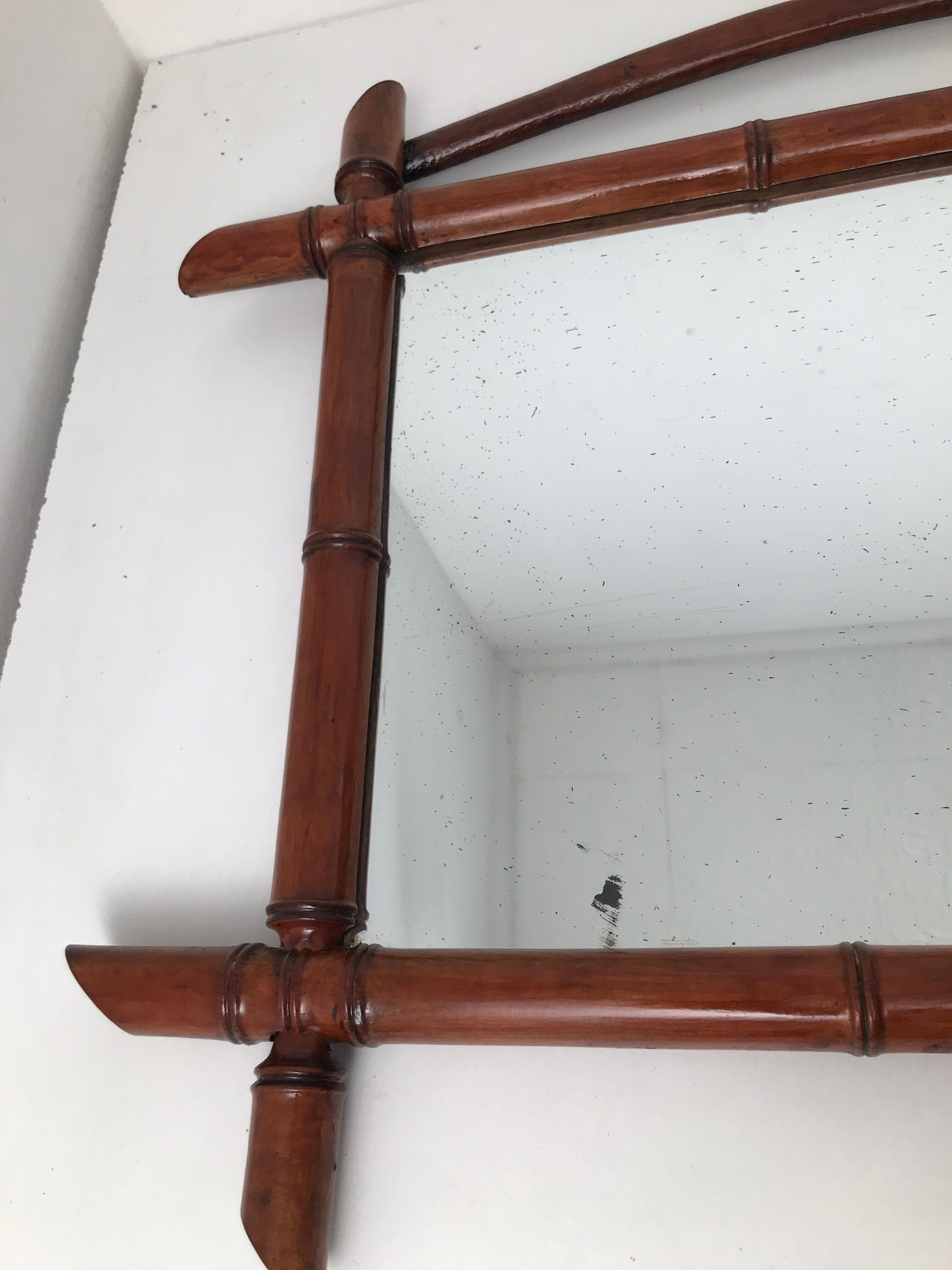 Vintage bamboo mirror