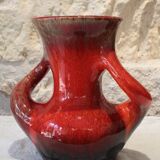 Saint-Paul-de-Vence red flamed earthenware vase circa 1970