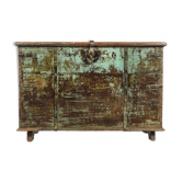 Wooden chest with green patina