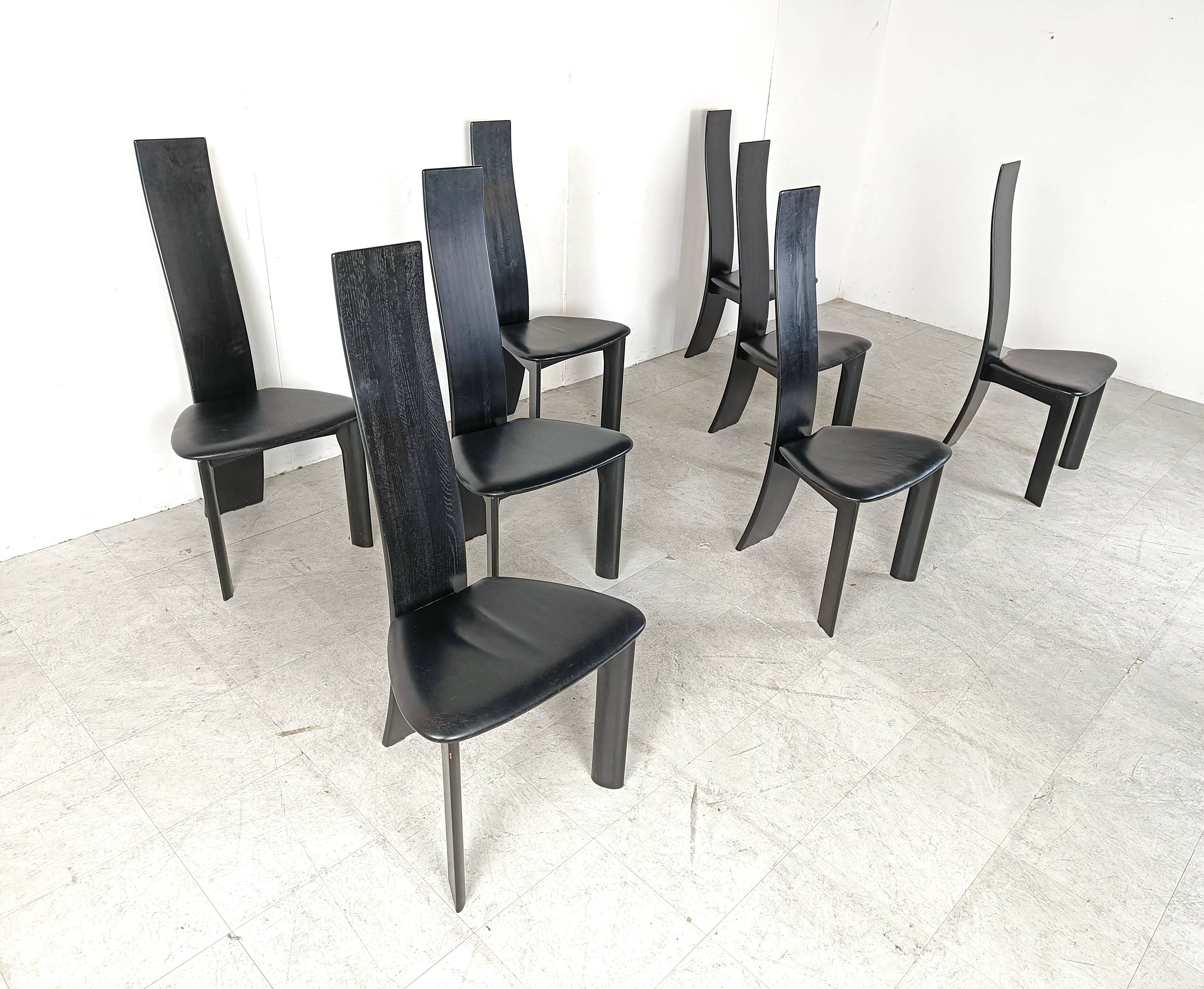 Set of 8 dining chairs by Rob & Dries van den Berghe, 1980s - set of 8