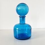 Bottle - Italian carafe Empoli blue fleur de lys 1960
