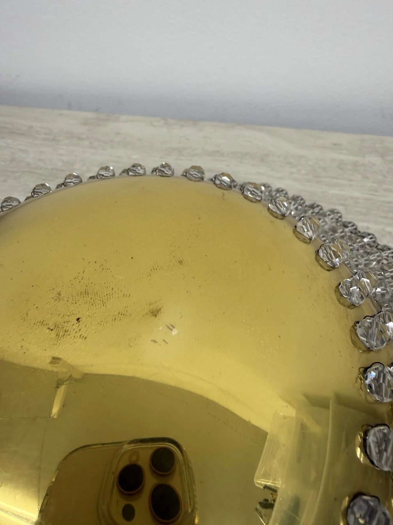 Unique modernist design crystal glass and brass wall light, Austria 1950s