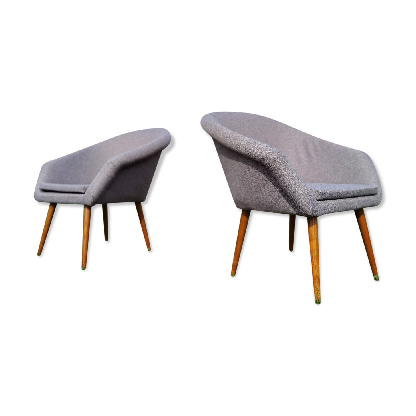 Pair of fiber armchair Miroslav Navratil gray