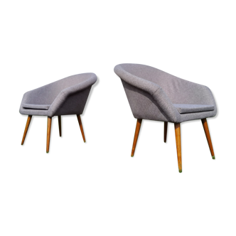 Pair of fiber armchair Miroslav Navratil gray