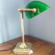 Lampe banquier en laiton et verre vintage