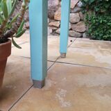 Vintage table of the 50s mado style in formica and wood with drawer and extension cords
