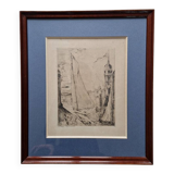 Herbert Lespinasse (1884-1972) - Engraving - The Departure of the Sailing Ship