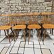 Lot de huit chaises barreaux vintage  bistrot auberge  1960