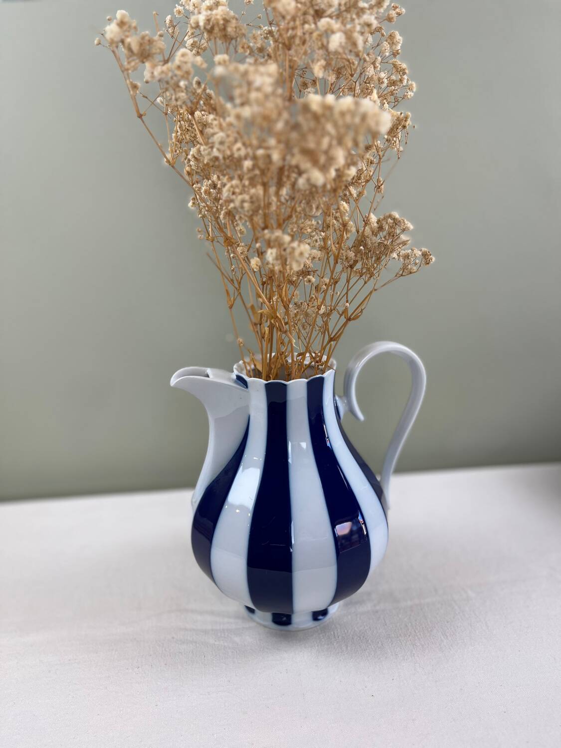 Cobalt striped carafe