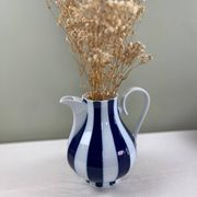 Cobalt striped carafe