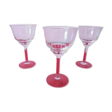 Lot 3 verres à pied apéritif cristal ciselé
