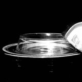 Silver metal caviar display