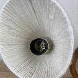 Pair of art deco lamps in curved wood and wool