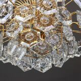 Large gilded brass and crystal chandelier by Kinkeldey, Germany, 1960s.