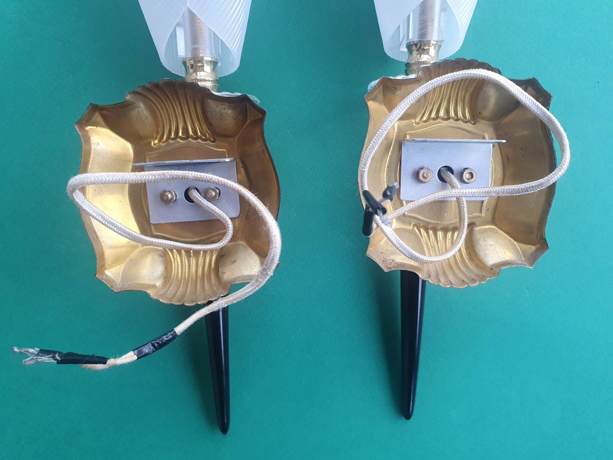 Pair of 50s rockabilly torch wall lights