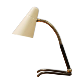 Table lamp in cream painted metal & brass, 1950