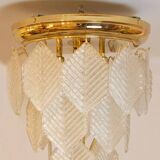 Murano Glass Chandelier with Hexagonal Leafs, Italy, 1960s