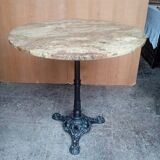 Table bistrot plateau marbre vintage