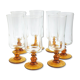 Glasses/flutes with a vintage orange foot