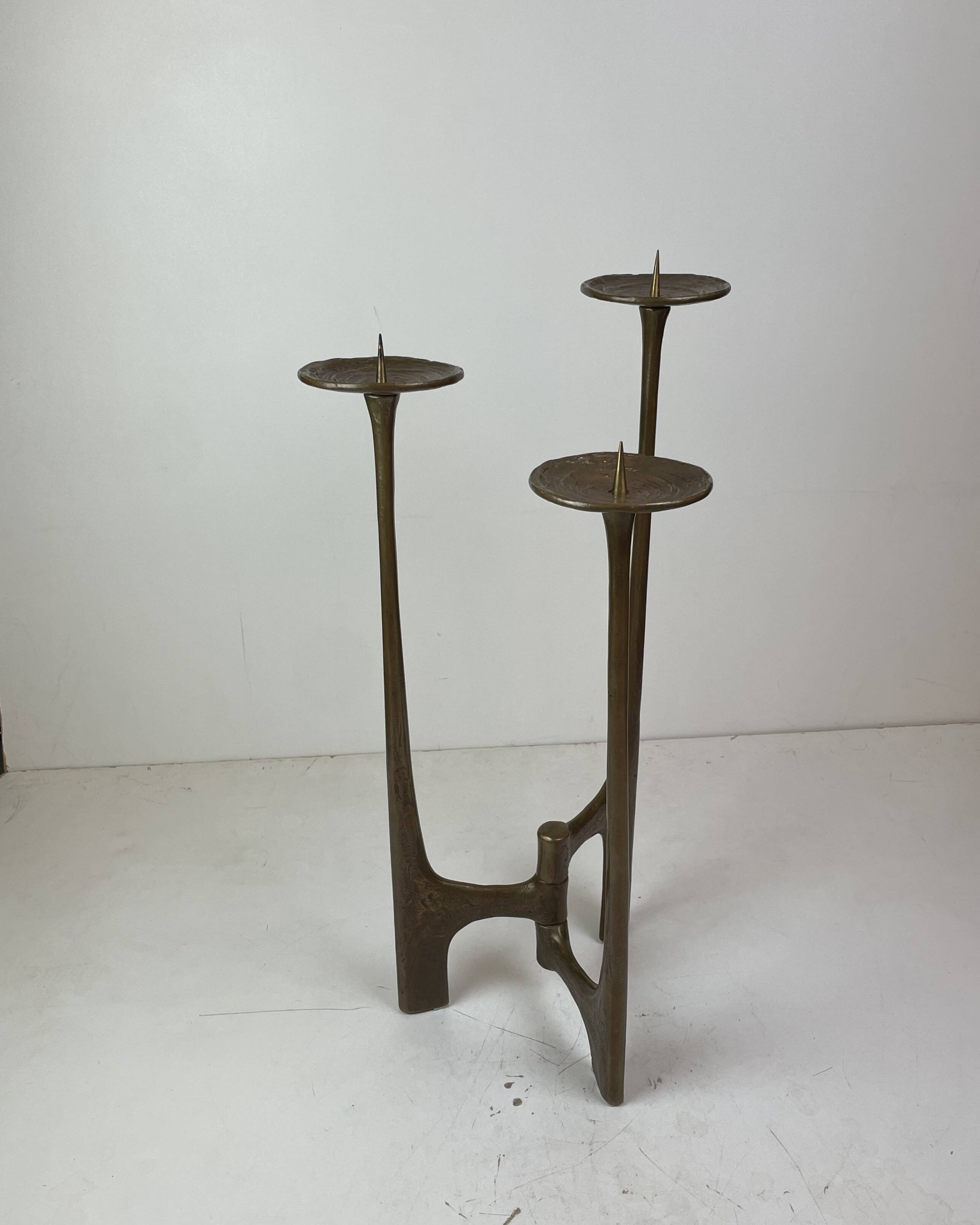 Brutalist Floor Candle Holder by Michael Harjes, Germany, 1960