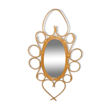 Vintage rattan mirror, 72x40 cm