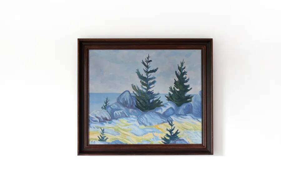 Peinture à l'huile postimpressionniste danoise de E.S. de Horsens