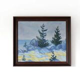 Peinture à l'huile postimpressionniste danoise de E.S. de Horsens