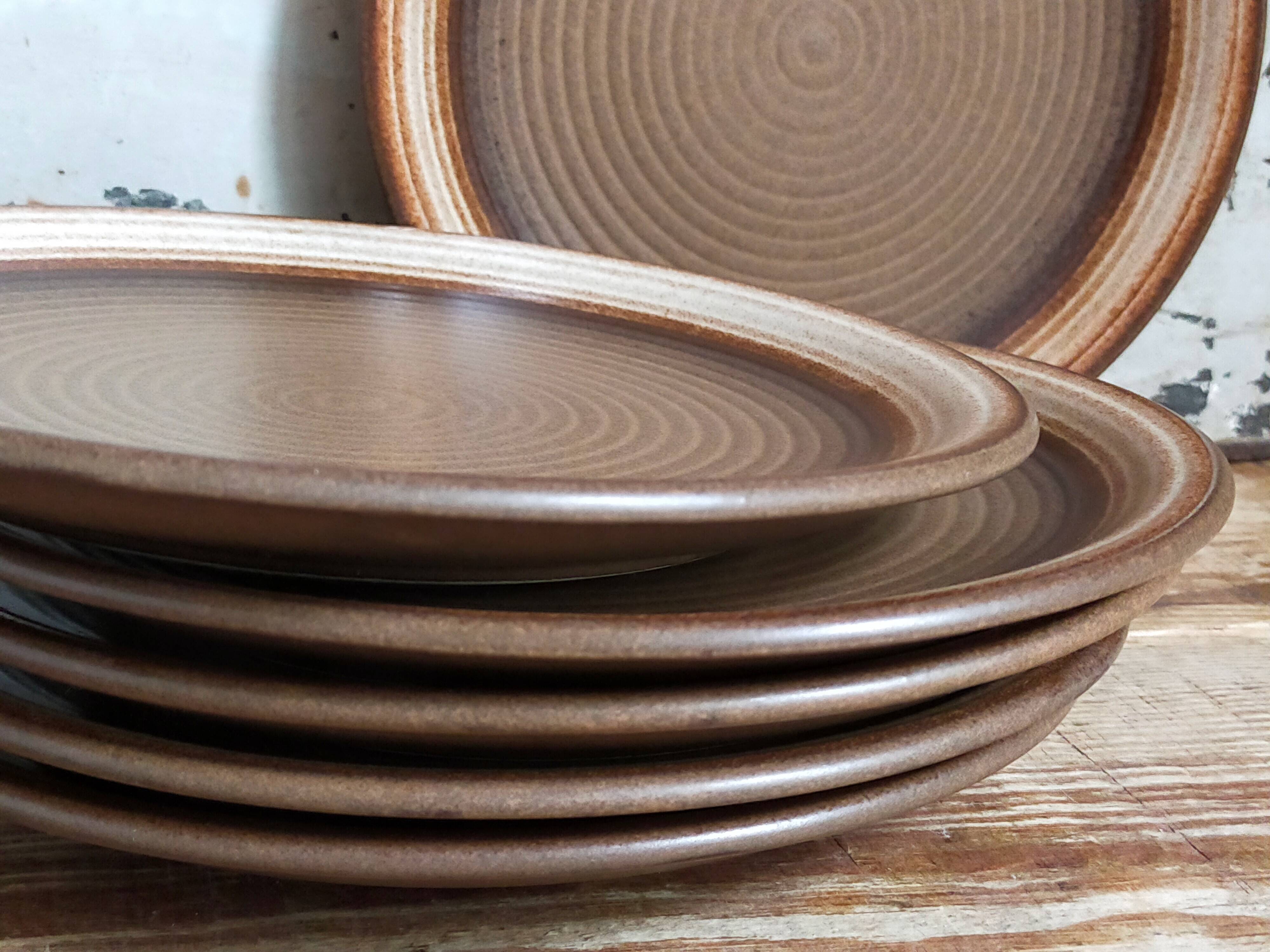 Six original vintage gerzit west germany stoneware plates