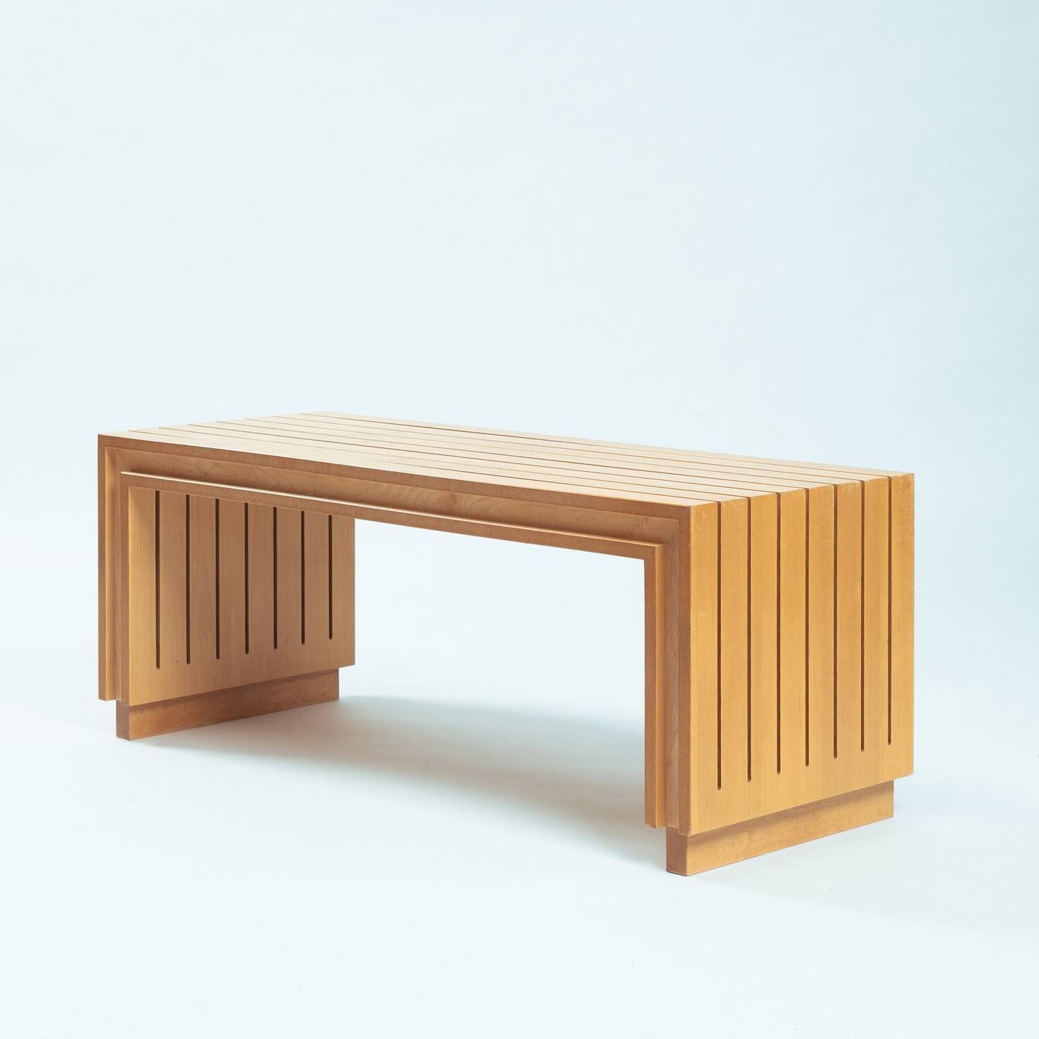 Ruudjan Kokke Dutch design slat bench sidetable, 1980s