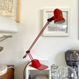 Red metal desk lamp