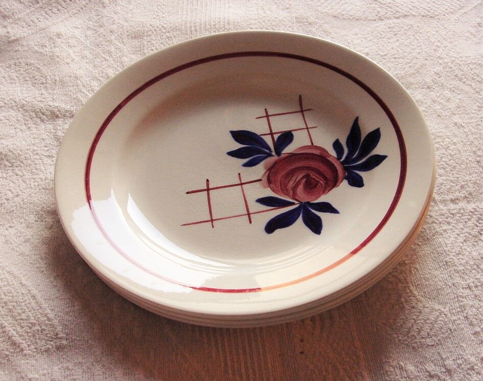 Set of 4 dinner plates St. Amand Art Deco 1932