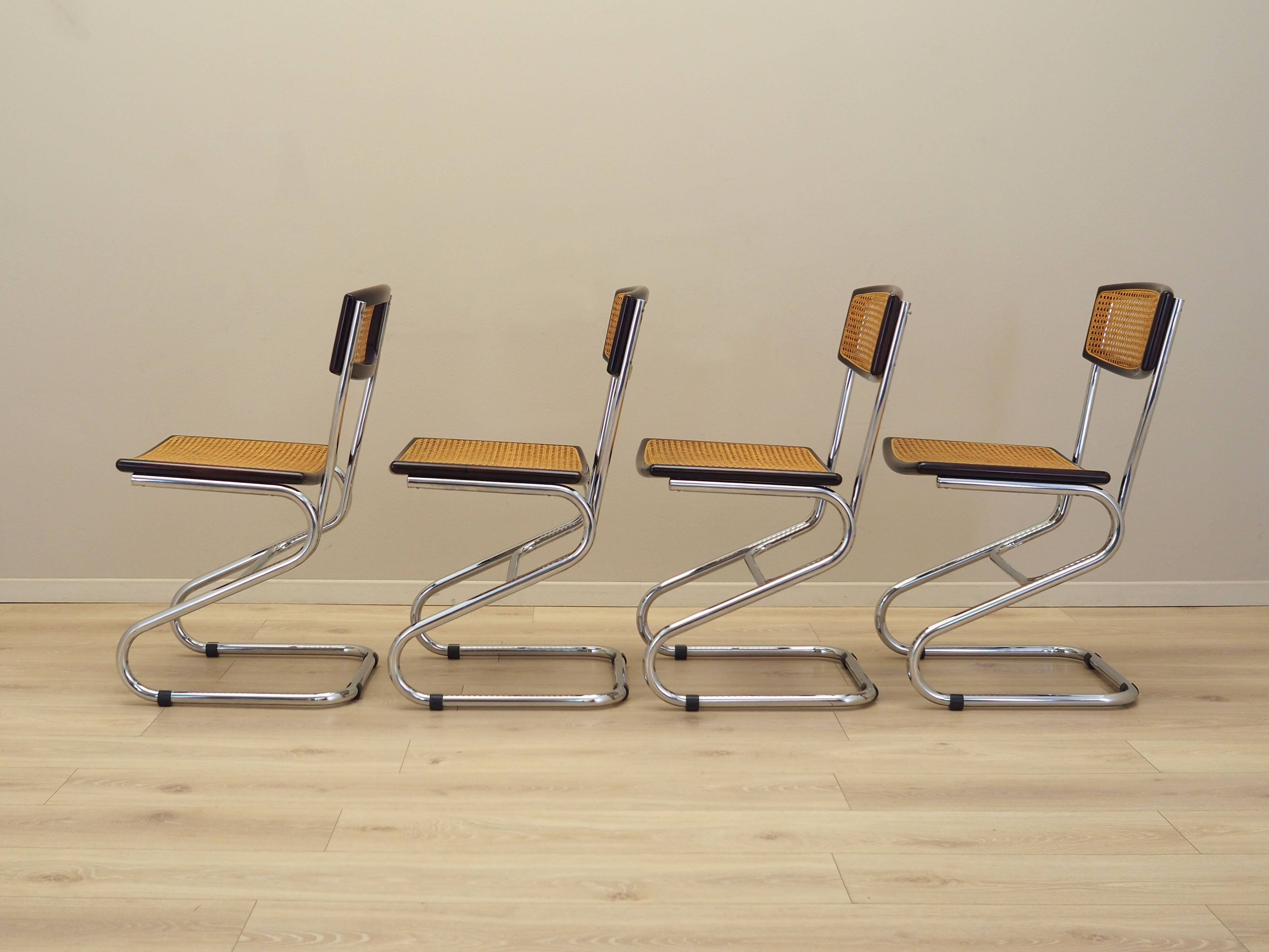 Set of four chairs, Bauhaus design, 1960s, production: Italy