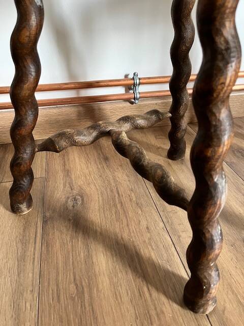 Pair of turned wooden stools