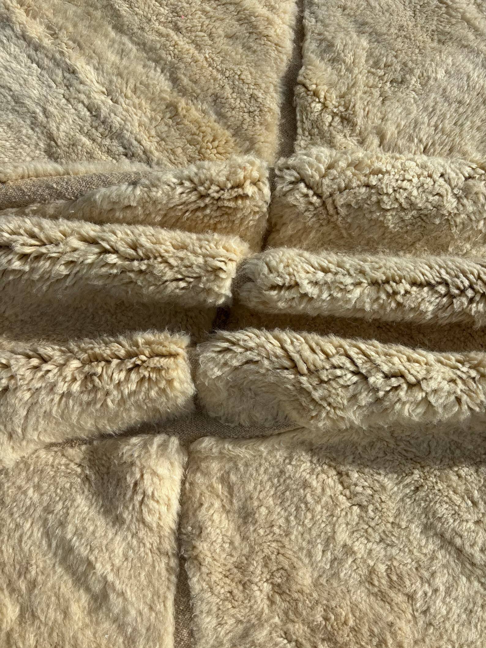 Large white Moroccan Berber rug