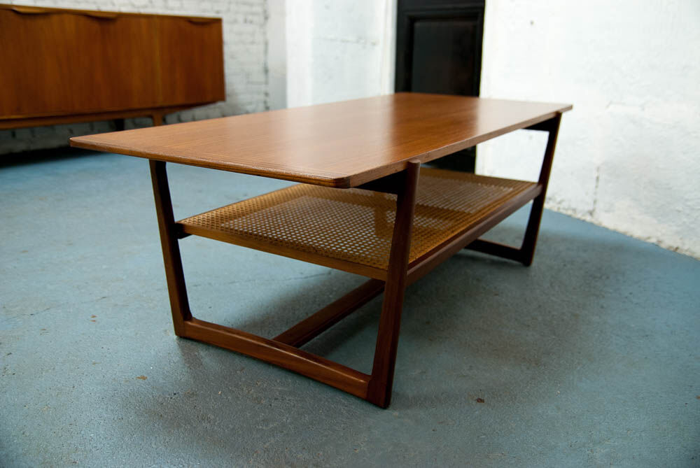 Coffee table teck & caning