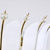 Grand chandelier Rupert Nikoll 27" mid-century brass with leaves, Austria, 1950.