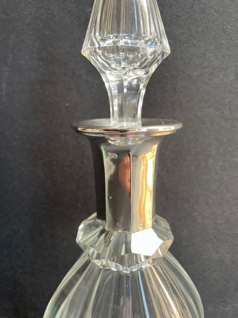 Large decanter - Louis Philippe - Strong crystal and silver