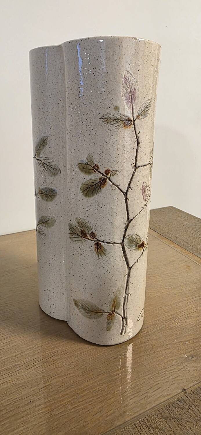 Large Trilobed Vase "Clover" Vallauris vintage - Raymonde Le Duc