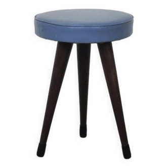 vintage blue stool 3-legged
