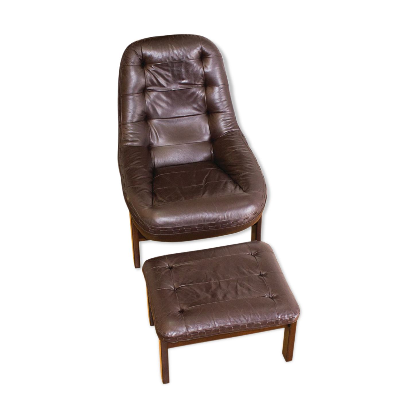 Brazilian lounge chair with ottoman designed by Jean Gillon for Probel, 1960s